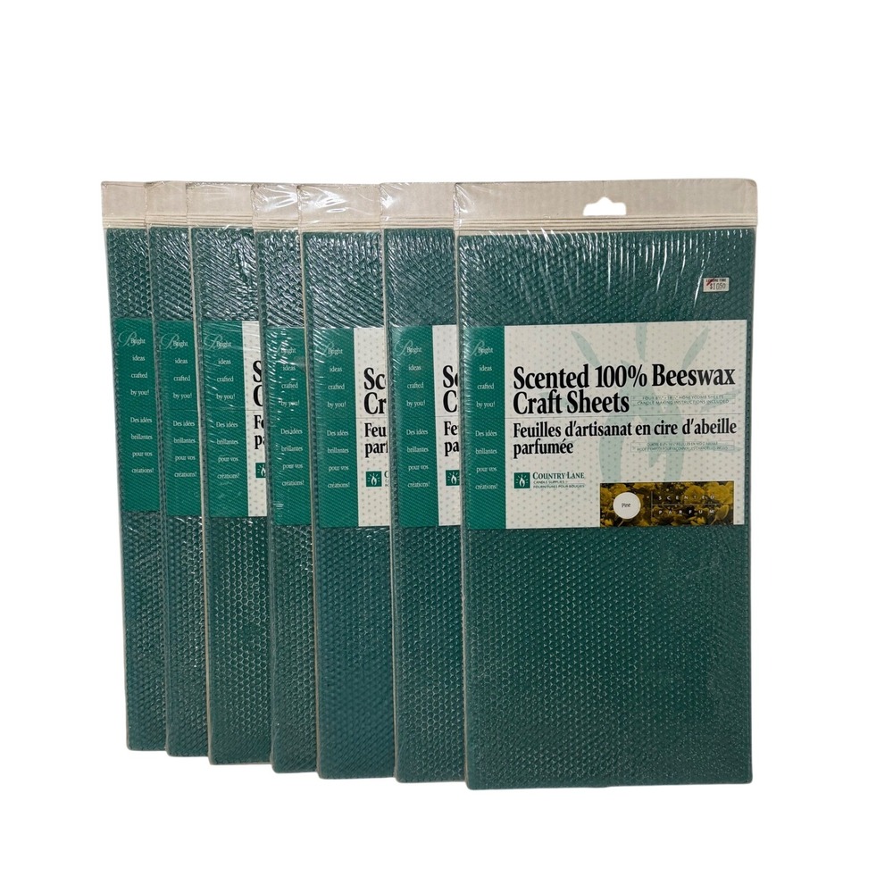 Country Lane 7pk Pine Scent 100% Beeswax Honeycomb Craft Sheets Green CSH912-4W